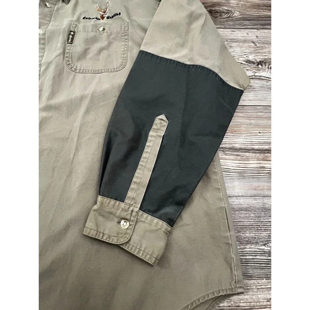 Columbia Mens Button Up Shirt Beige XXL Briarshun‎ Hunting Gorpcore CabinCore